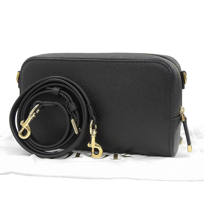 ディオール CHRISTIAN DIOR カロ ショルダーバッグ レザー ブラック S7431UBAE 中古 新入荷 OB1899 Christian Dior（クリスチャン・ディオール） ディオール カロ