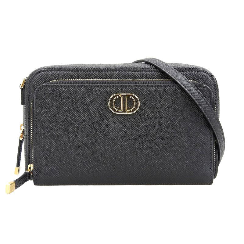 ディオール CHRISTIAN DIOR カロ ショルダーバッグ レザー ブラック S7431UBAE 中古 新入荷 OB1900 Christian Dior（クリスチャン・ディオール） ディオール カロ