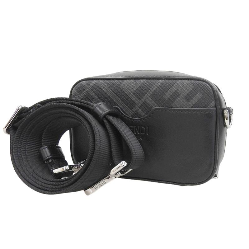 フェンディ FENDI ショルダーバッグ ミニショルダー ズッカ PVC/レザー ブラック/イエロー 7M0344 中古 新入荷 OB1923 FENDI（フェンディ） ショルダーバッグ ミニショルダー ズッカ PVC