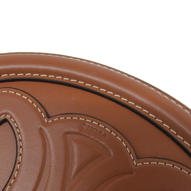 セリーヌ CELINE クロスボディ オーバルパース キュイル トリオンフ スムースカーフスキン タン 10I703DPQ.04LU 美品 新入荷 OB1988 TRIOMPHE セリーヌ CELINE クロスボディ オーバルパース キュイル