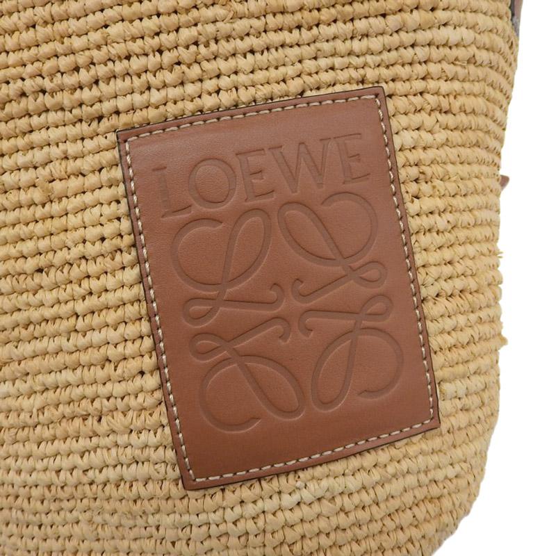 ロエベ LOEWE アナグラム ショルダーバッグ ポシェットバッグ ラフィア/ジャガード/レザー ナチュラル/タン 中古 新入荷 OB1999 LOEWE（ロエベ） アナグラム ショルダーバッグ ポシェットバッグ