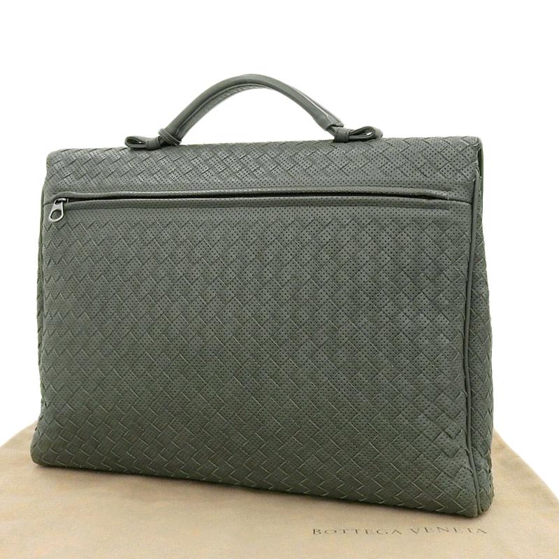 ボッテガヴェネタ BOTTEGA VENETA イントレチャート ビジネスバッグ ブリーフケース レザー グレー 113095 中古 新入荷 OB2004 BOTTEGA VENETA（ボッテガ・ヴェネタ） イントレチャート ビジネス