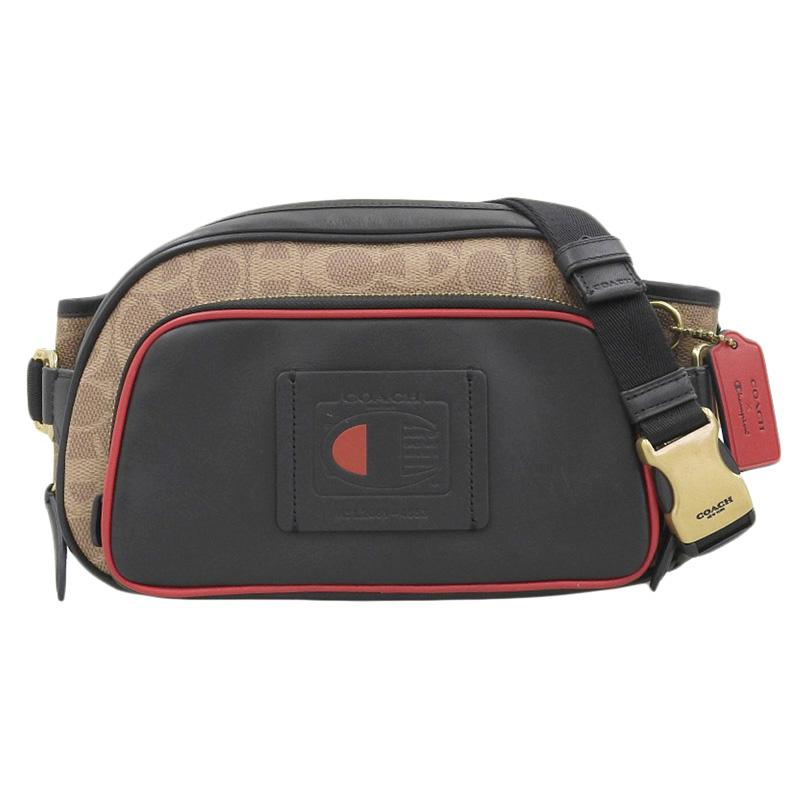 COACH（コーチ） チャンピオンコラボ ボディバッグ ウエストバッグ シグネチャー レザー ブラック/ブラウン 4553 中古 新入荷 ...