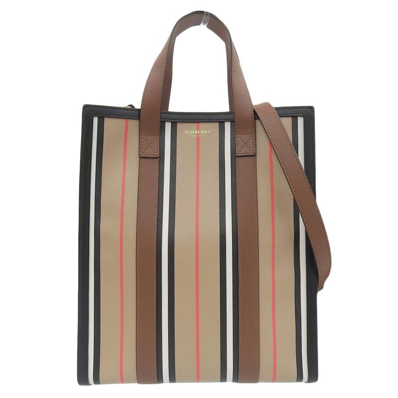 BURBERRY バーバリー アイコンストライプ 2WAYバッグ トートバッグ PVC