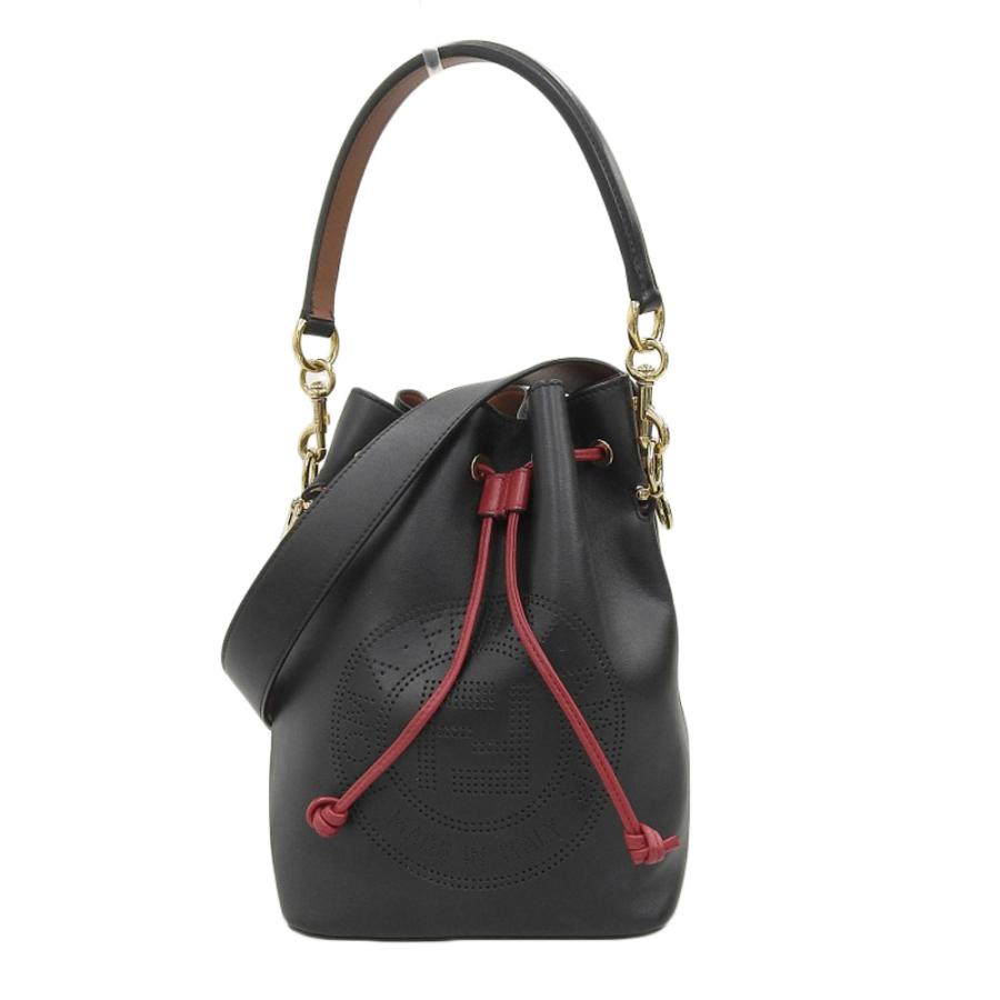フェンディ FENDI モントレゾール 2WAYバッグ ショルダーバッグ ハンドバッグ レザー ブラック/レッド BT309 中古 新入荷 OB2064 MON TRESOR フェンディ FENDI モントレゾール 2WAYバッグ ショルダー