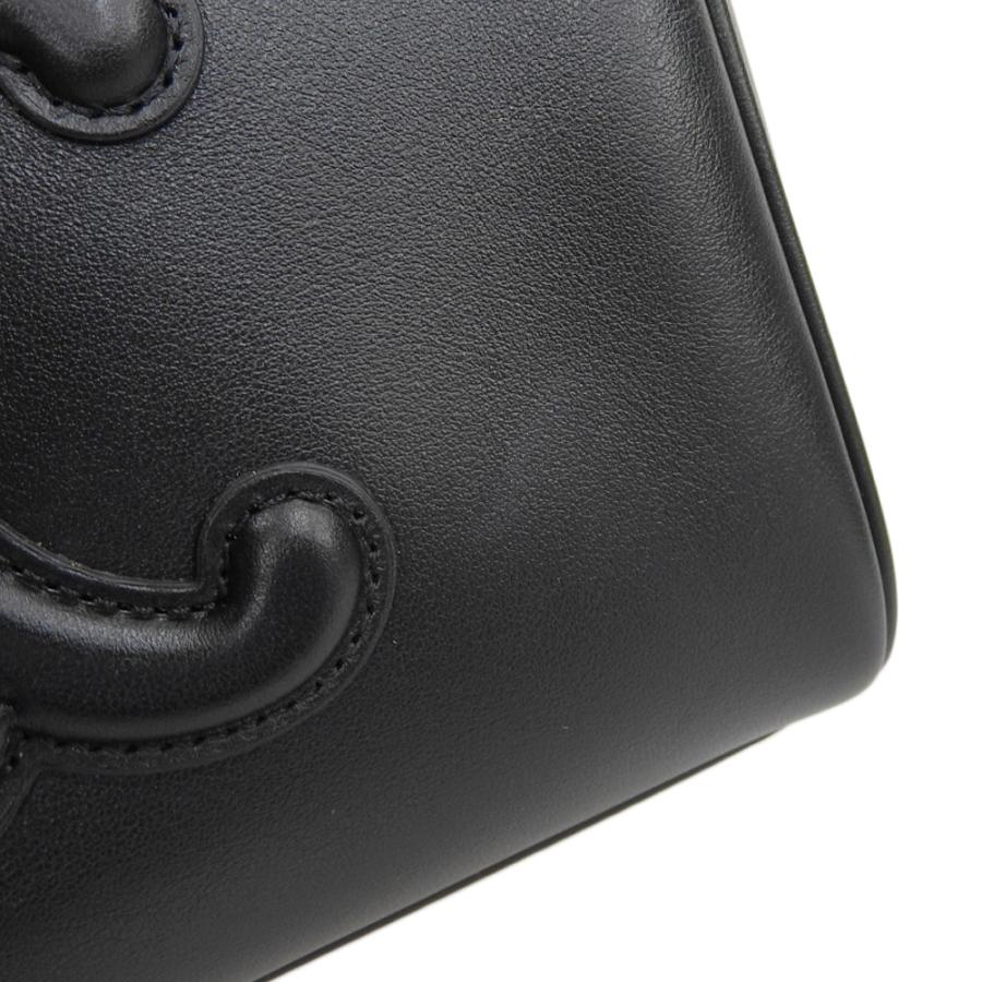 セリーヌ CELINE スモールボストン 2WAYバッグ ショルダーバッグ トリオンフ キュイル レザー ブラック 113773DU3 中古 新入荷 OB2066 TRIOMPHE セリーヌ CELINE スモールボストン キュイル トリオンフ 2WAY