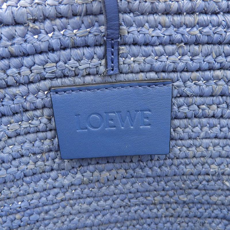 ロエベ LOEWE エレファント トートバッグ カゴバッグ ラフィア ブルー 中古 新入荷 OB2098 LOEWE（ロエベ） エレファント トートバッグ カゴバッグ ラフィア