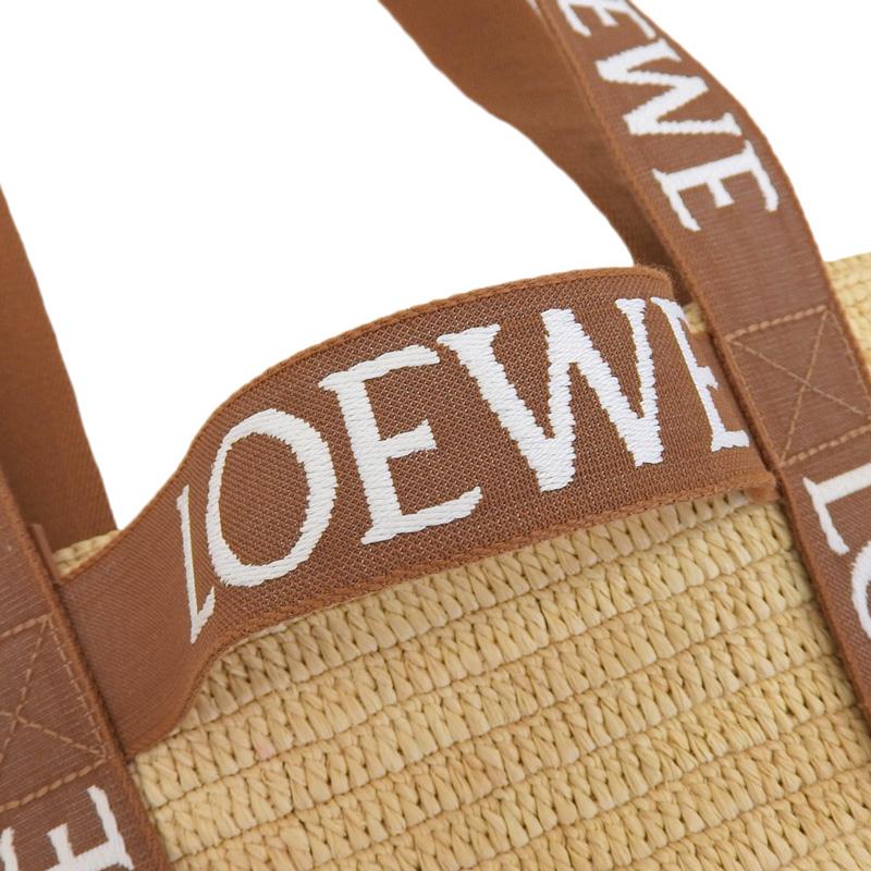 ロエベ LOEWE フォールドショッパー ショルダーバッグ ラフィア ナチュラル/タン 中古 新入荷 OB2113 LOEWE（ロエベ） フォールドショッパー ショルダーバッグ ラフィア