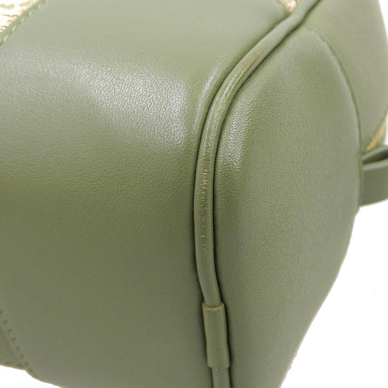 ロエベ LOEWE アマソナ16 スクエア 2WAYバッグ ショルダーバッグ キャンバス/レザー グリーン 中古 新入荷 OB2117 Amazona（LOEWE） ロエベ LOEWE アマソナ16 スクエア 2WAYバッグ