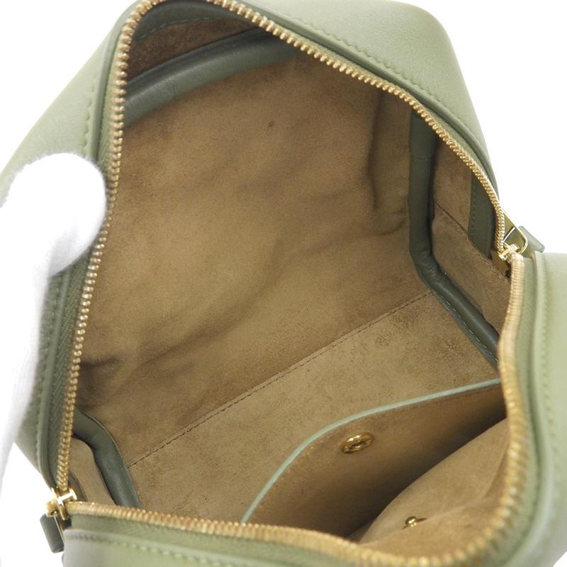 ロエベ LOEWE アマソナ16 スクエア 2WAYバッグ ショルダーバッグ キャンバス/レザー グリーン 中古 新入荷 OB2117 Amazona（LOEWE） ロエベ LOEWE アマソナ16 スクエア 2WAYバッグ