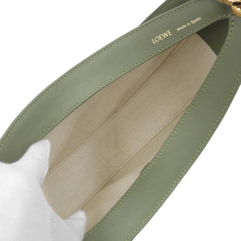 ロエベ LOEWE アナグラム ルナ ショルダーバッグ ワンショルダー キャンバス/レザー グリーン A923PM1X02 中古 新入荷 OB2141 LOEWE（ロエベ） アナグラム ルナ ショルダーバッグ ワンショルダー