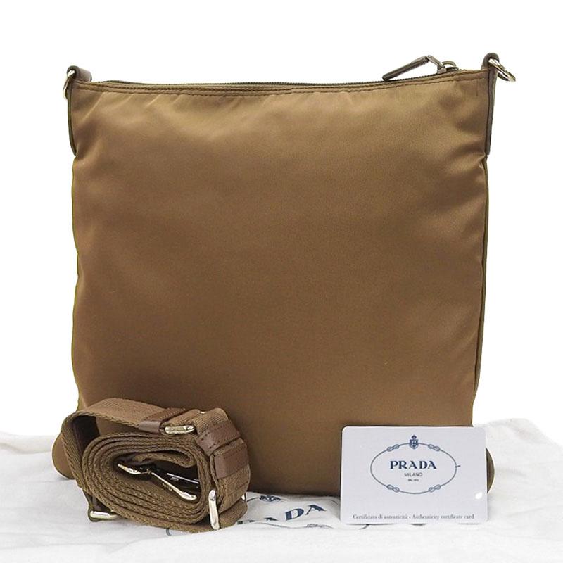 プラダ PRADA ショルダーバッグ テスート ナイロン/レザー ブラウン BT0715 中古 新入荷 OB2150 PRADA（プラダ） ショルダーバッグ テスート ナイロン/レザー ブラウン