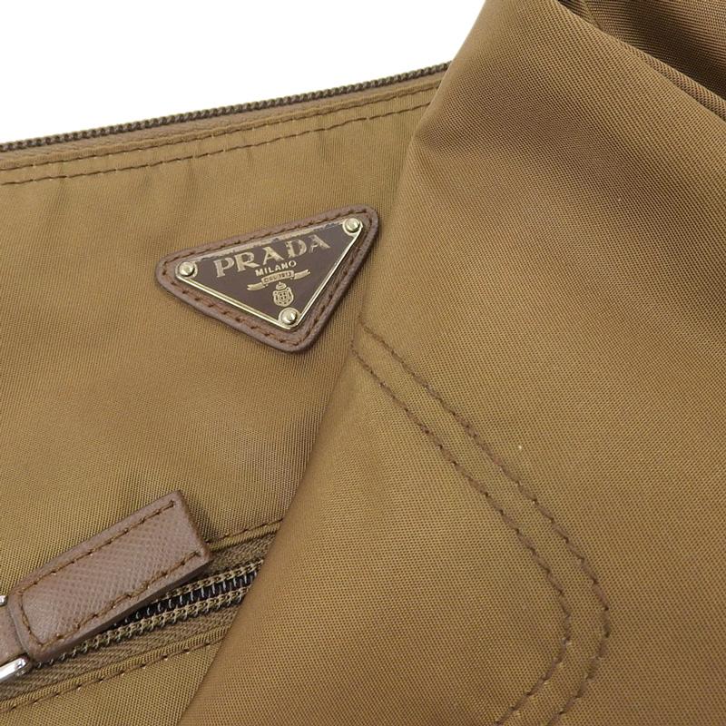 プラダ PRADA ショルダーバッグ テスート ナイロン/レザー ブラウン BT0715 中古 新入荷 OB2150 PRADA（プラダ） ショルダーバッグ テスート ナイロン/レザー ブラウン