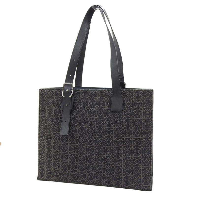 ロエベ アナグラム バックルトート レザー トートバッグ ブラック LOEWE（ロエベ） アナグラム バックルトート トートバッグ キャンバス