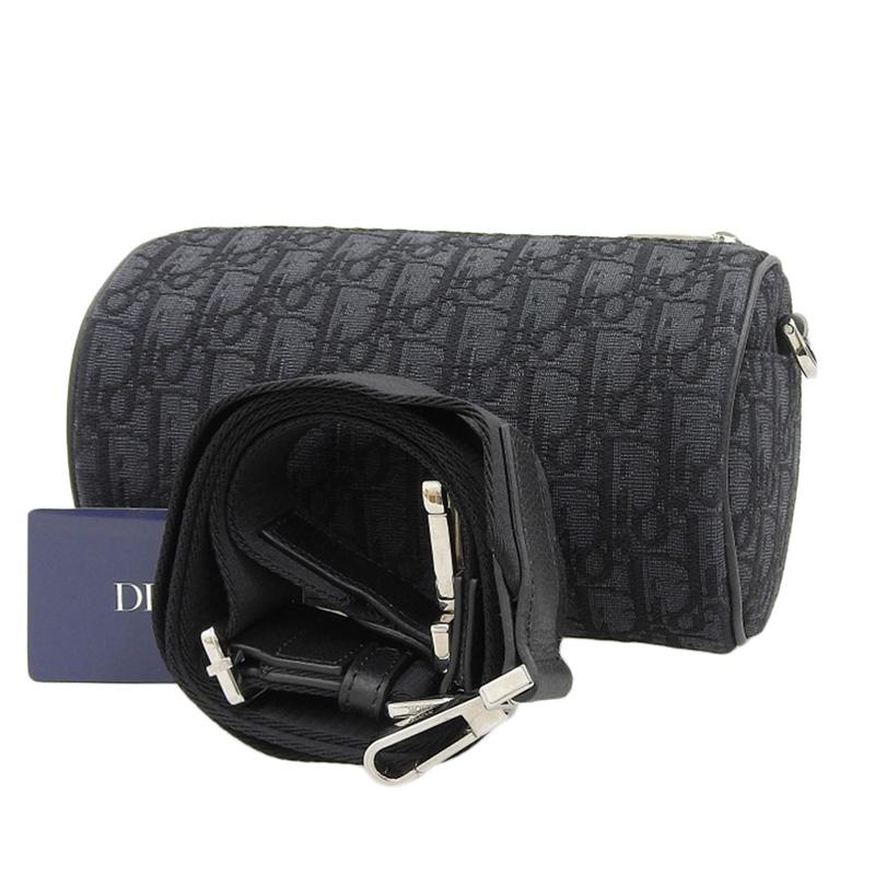 ディオール CHRISTIAN DIOR オブリーク ショルダーバッグ オブリークキャンバス/レザー ブラック 1ROPO61YKY 中古 新入荷 OB2198 Christian Dior（クリスチャン・ディオール） ディオール オブリーク