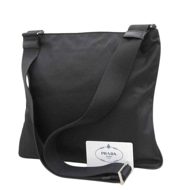 プラダ PRADA ショルダーバッグ 斜め掛けショルダー テスート ナイロン/レザー ブラック VA0053 中古 新入荷 OB2209 PRADA（プラダ） ショルダーバッグ 斜め掛けショルダー テスート