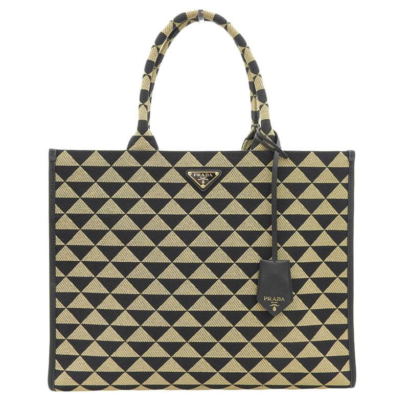 PRADA（プラダ） シンボル エンブロイダリー ラージハンドバッグ 