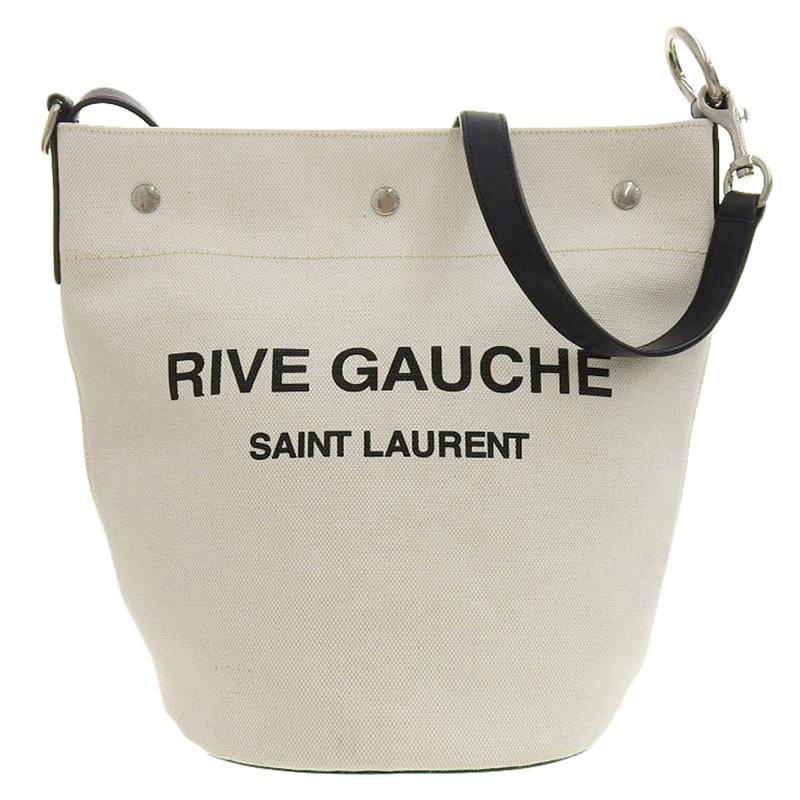 サンローラン SAINT LAURENT リヴゴーシュ ショルダーバッグ キャンバス/レザー ホワイト/ブラック 中古 新入荷 OB2254 | SAINT LAURENT