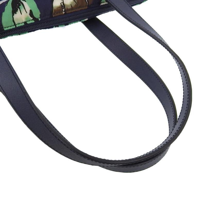 プラダ PRADA 2WAYバッグ トートバッグ ショルダーバッグ ナイロン PVC ネイビー 花 フラワー柄 中古 新入荷 OB2296 PRADA（プラダ） PRADA 2WAYバッグ トートバッグ ショルダーバッグ