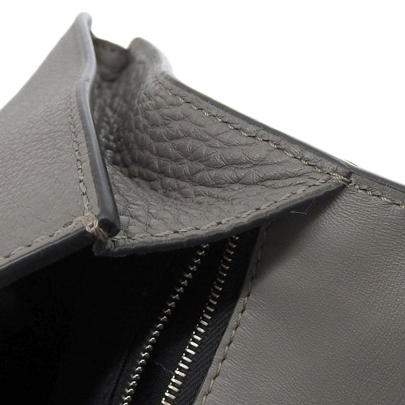 フェンディ FENDI フラットバケット ショルダーバッグ レザー グレー 7VA524 美品 新入荷 OB2352 FENDI（フェンディ） フラットバケット ショルダーバッグ レザー