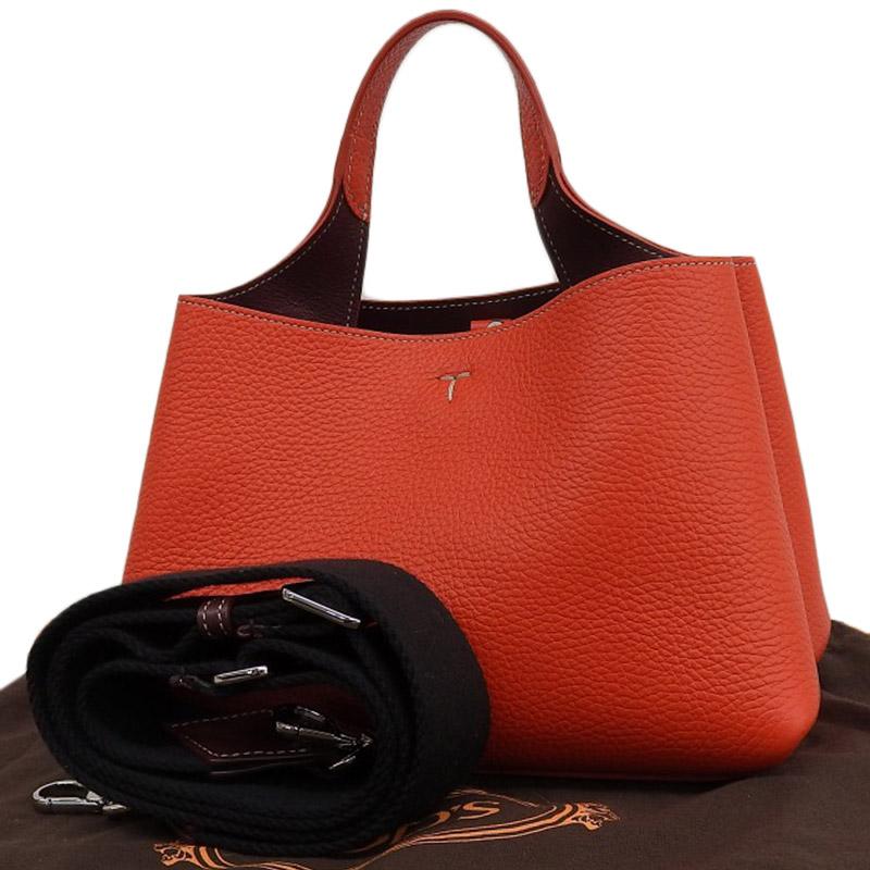 トッズ 美品 タイムレス ショルダーバッグ ハンド 2WAY レザー レッド TOD'S（トッズ） TOD'S Tタイムレス 2WAYバッグ ハンドバッグ