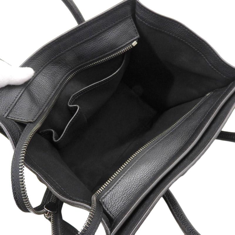 CELINE（セリーヌ） ラゲージ マイクロ レザー ブラック ハンドバッグ