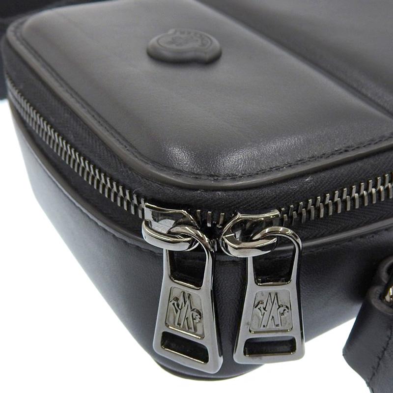 モンクレール MONCLER ショルダーバッグ クロスボディバッグ レザー ブラック 5L00002 M3492 中古 新入荷 OB2398 MONCLER（モンクレール） ショルダーバッグ クロスボディバッグ レザー