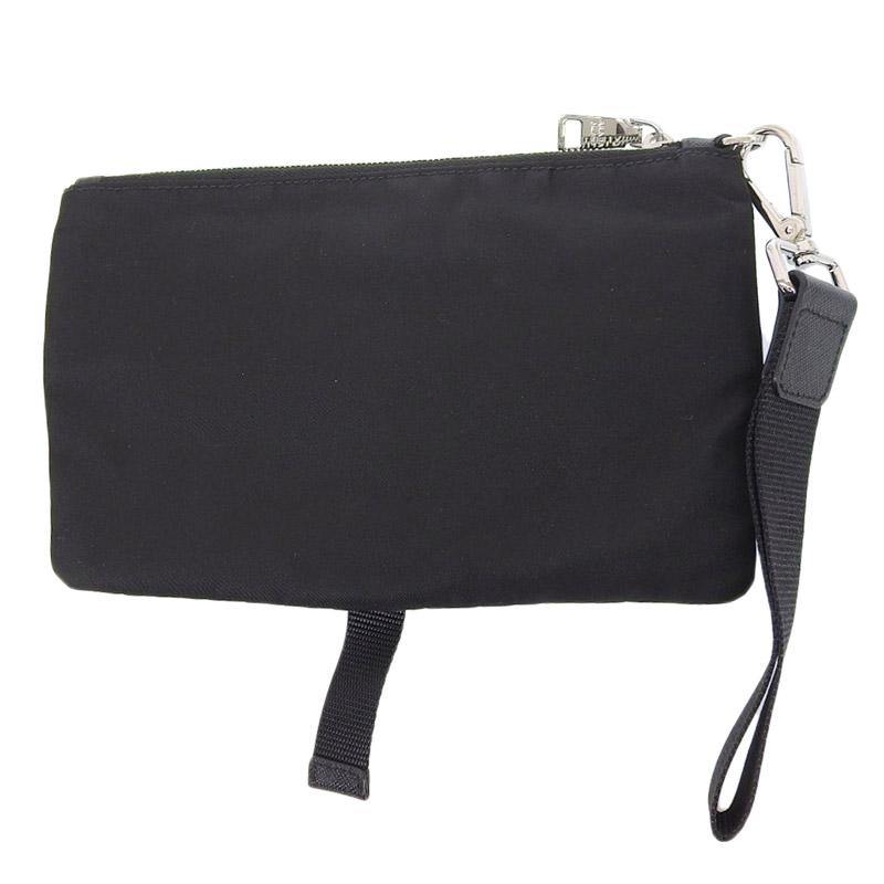 PRADA（プラダ） クラッチバッグ ナイロン/レザー ブラック 中古 新