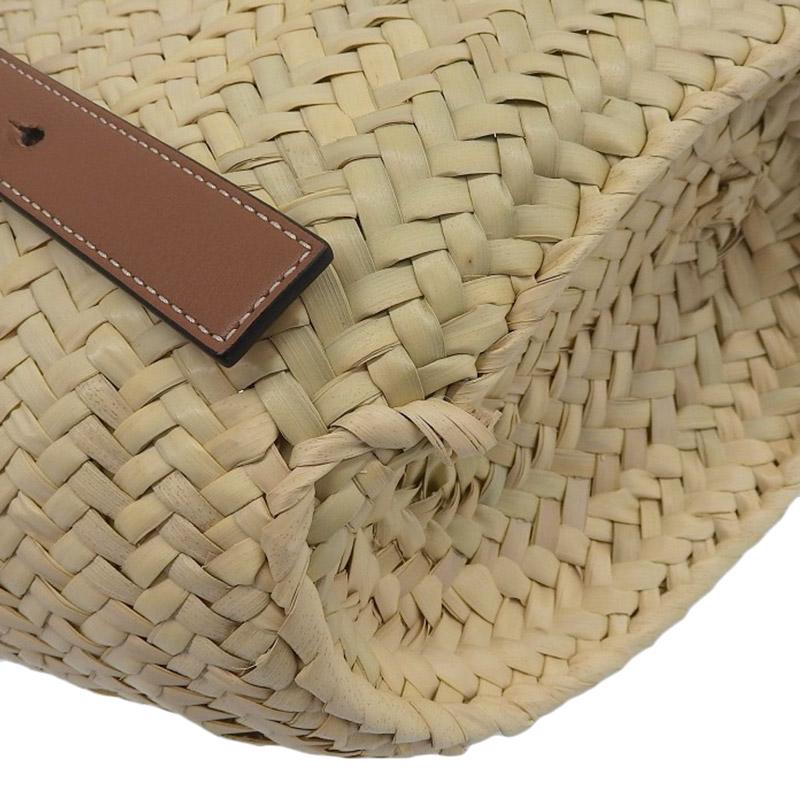 ロエベ LOEWE バスケットバッグ スモール トートバッグ かごバッグ ラフィア/レザー ナチュラル/タン 327.02.S93 中古 新入荷 OB2460 LOEWE（ロエベ） バスケットバッグ スモール トートバッグ かごバッグ