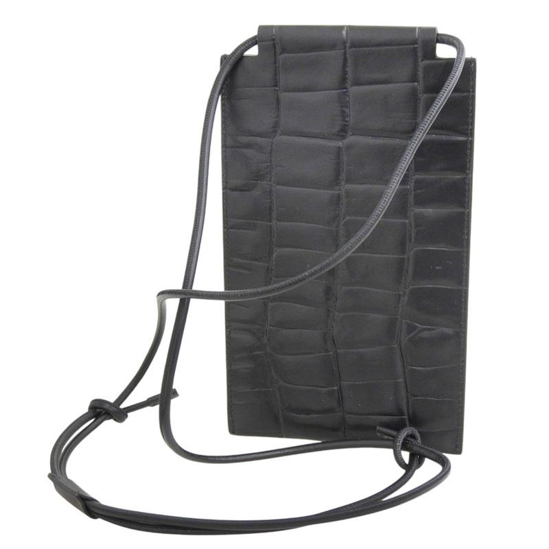 メゾンマルジェラ Maison Margiela ショルダーバッグ スマホホルダー フォンショルダー レザー 黒 SA2VZ0001P5490 中古 新入荷 OB2490 Maison Margiela（メゾンマルジェラ） ショルダーバッグ スマホ
