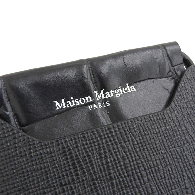 メゾンマルジェラ Maison Margiela ショルダーバッグ スマホホルダー フォンショルダー レザー 黒 SA2VZ0001P5490 中古 新入荷 OB2490 Maison Margiela（メゾンマルジェラ） ショルダーバッグ スマホ
