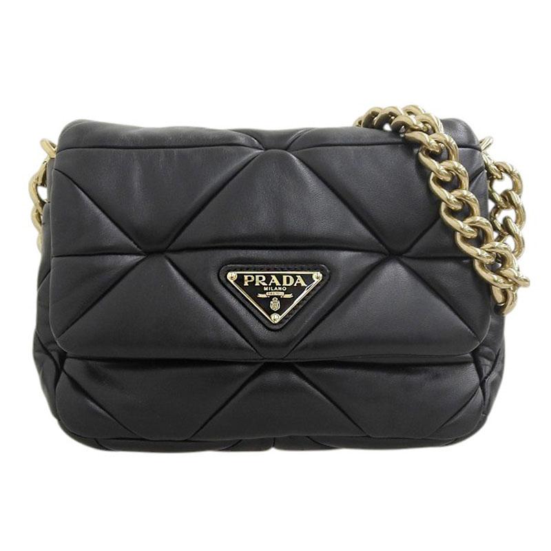 プラダ PRADA 2WAYバッグ ショルダーバッグ レザー ブラック 1BD291 中古 新入荷 OB2503 PRADA（プラダ） PRADA 2WAYバッグ ショルダーバッグ レザー ブラック