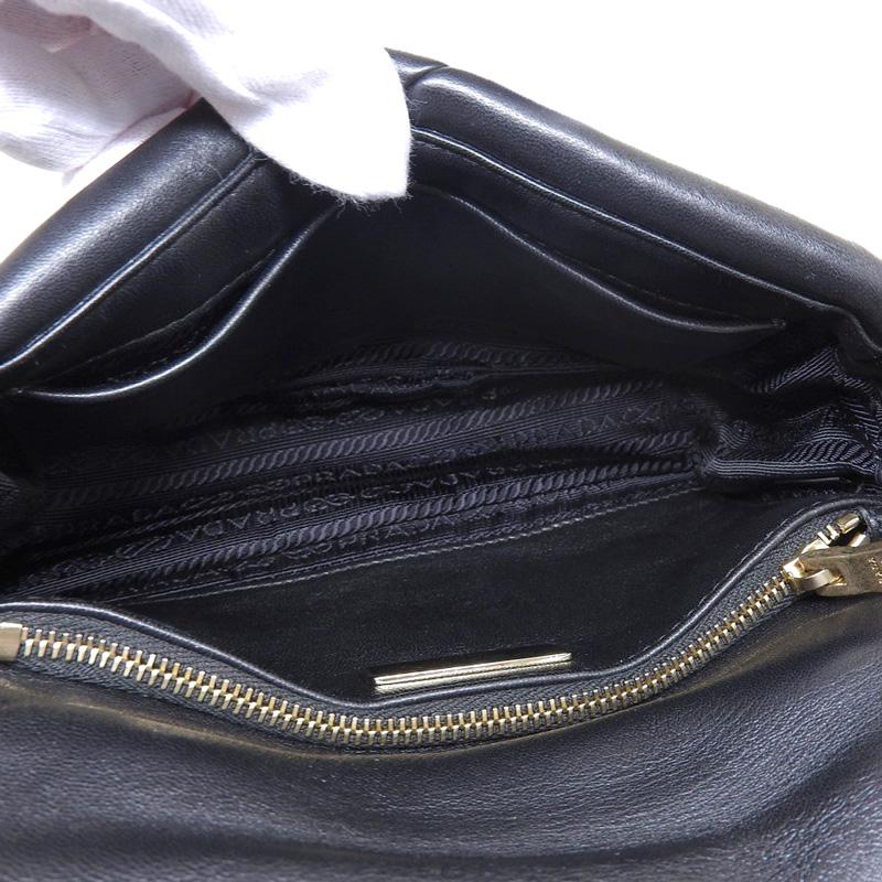 プラダ PRADA 2WAYバッグ ショルダーバッグ レザー ブラック 1BD291 中古 新入荷 OB2503 PRADA（プラダ） PRADA 2WAYバッグ ショルダーバッグ レザー ブラック