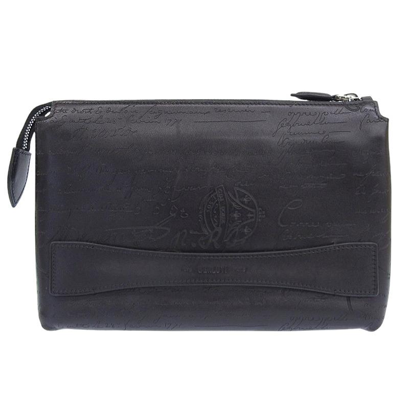 ベルルッティ BERLUTI カリグラフィ クラッチバッグ セカンドバッグ レザー ブラック 中古 新入荷 OB2580 Berluti（ベルルッティ） カリグラフィ クラッチバッグ セカンドバッグ