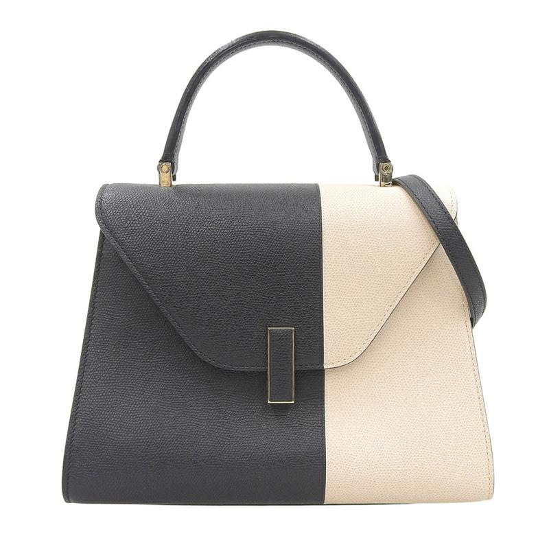 Valextra ヴァレクストラ イジィデ ミディアム 2WAY ハンドバッグ ショルダーバッグ ブラック レザー Valextra（ヴァレクストラ） バッグ レディース 2WAYハンド/ショルダー