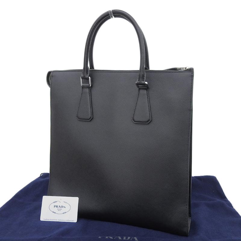 プラダ　バッグ　正規品　サフィアーノ　トートA4　まち付き PRADA（プラダ） トートバッグ サフィアーノ レザー ブラック 2VG079