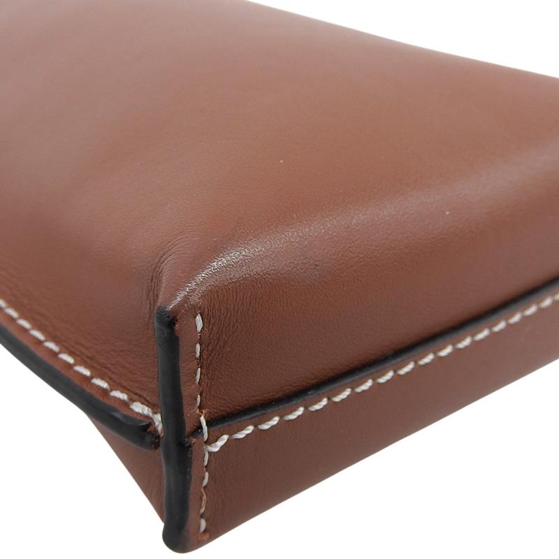 ロエベ LOEWE ゲートポケット フォンショルダー ショルダーバッグ レザー ブラウン 中古 新入荷 OB2734 Gate（LOEWE） ロエベ LOEWE ゲートポケット フォンショルダー