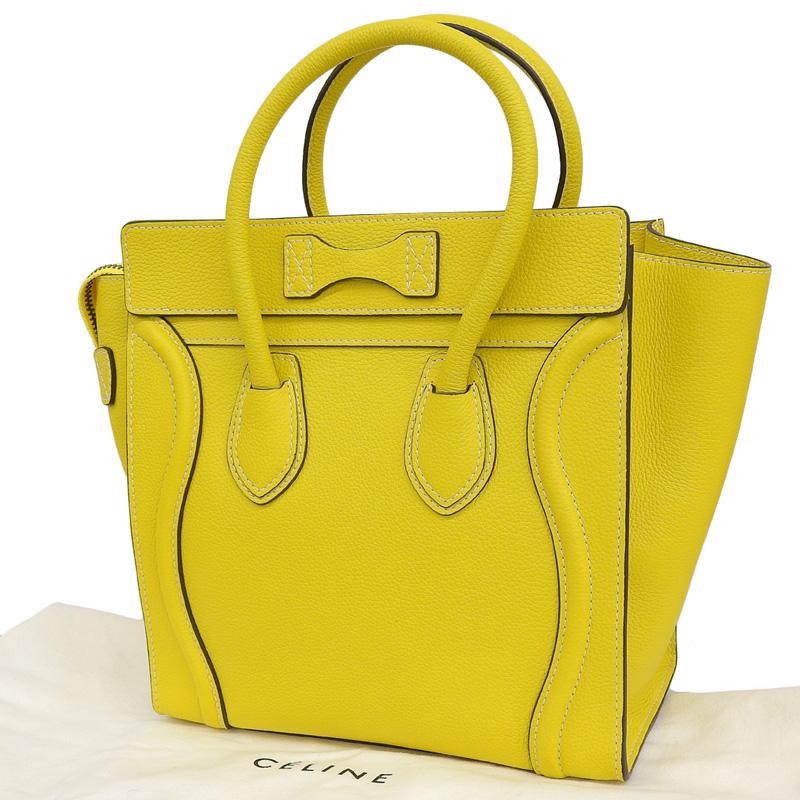CELINE セリーヌ ラゲージ マイクロショッパー ハンドバッグ 持手擦れ無し CELINE（セリーヌ） ラゲージ マイクロショッパー ハンドバッグ レザー