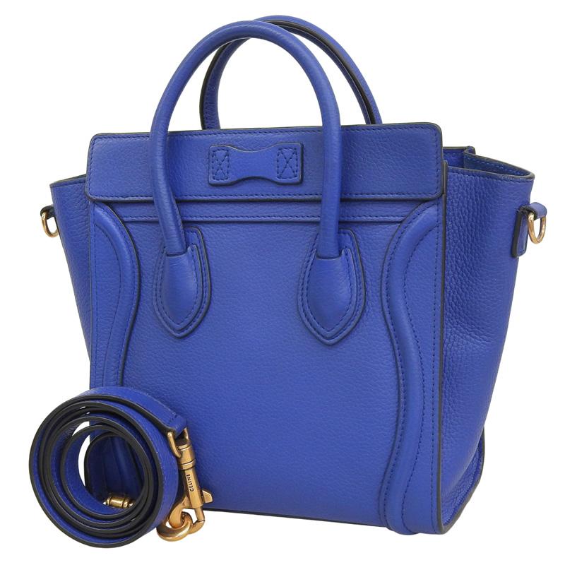 CELINE セリーヌ ハンドバッグ 鞄 ブルー オシャレアイテム CELINE（セリーヌ） ラゲージ ナノショッパー 2WAYバッグ ハンドバッグ