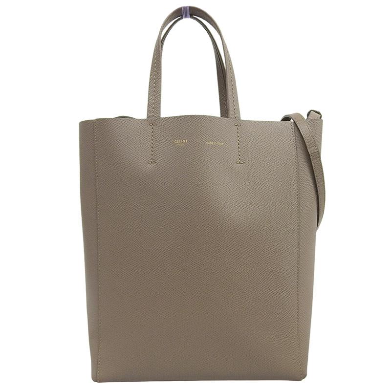 ✨極美品✨　CELINE バーティカルカバ　トートバッグ　レザー　グレー CABAS（CELINE） セリーヌ CELINE バーティカルカバ スモール トート