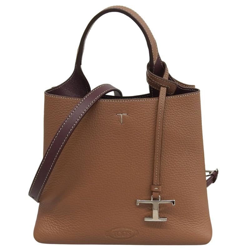 トッズ TOD'S Tタイムレス 2WAYバッグ ハンドバッグ ショルダーバッグ レザー ブラウン 中古 新入荷 OB2777 TOD'S（トッズ） TOD'S Tタイムレス 2WAYバッグ ハンドバッグ