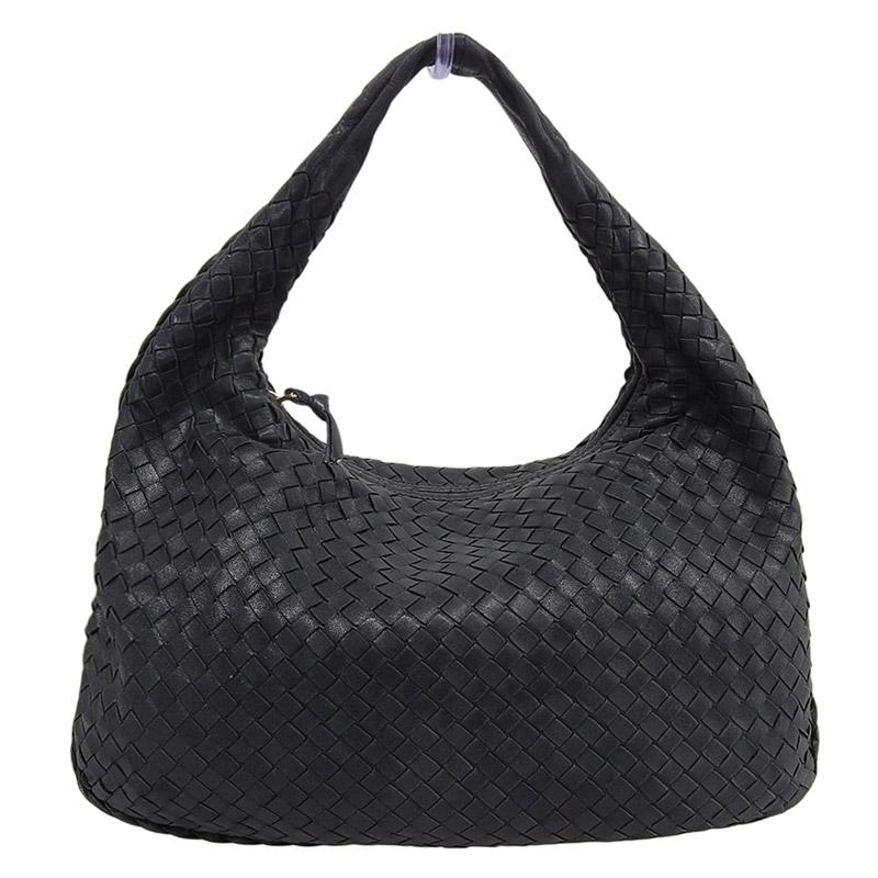 【極美品】 ボッテガヴェネタ ワンショルダーバッグ イントレ 肩掛け レザー 黒 BOTTEGA VENETA（ボッテガ・ヴェネタ） イントレチャート ワン