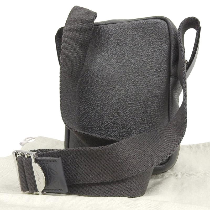ロエベ LOEWE ミリタリークロスボディXS ショルダーバッグ レザー グレー 中古 新入荷 OB2785 LOEWE（ロエベ） ミリタリークロスボディXS ショルダーバッグ レザー