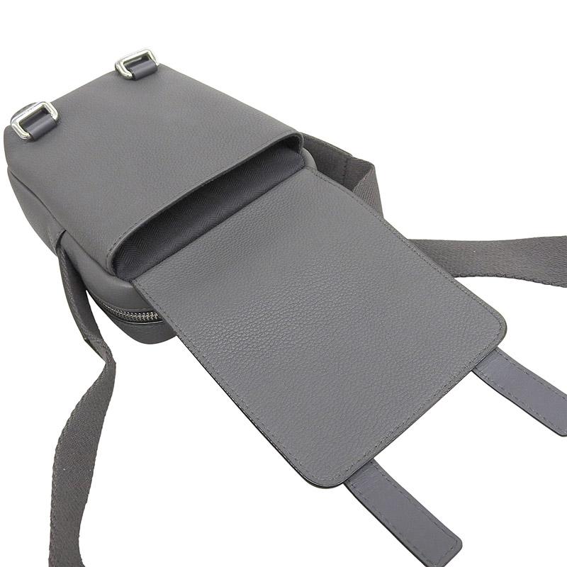 ロエベ LOEWE ミリタリークロスボディXS ショルダーバッグ レザー グレー 中古 新入荷 OB2785 LOEWE（ロエベ） ミリタリークロスボディXS ショルダーバッグ レザー