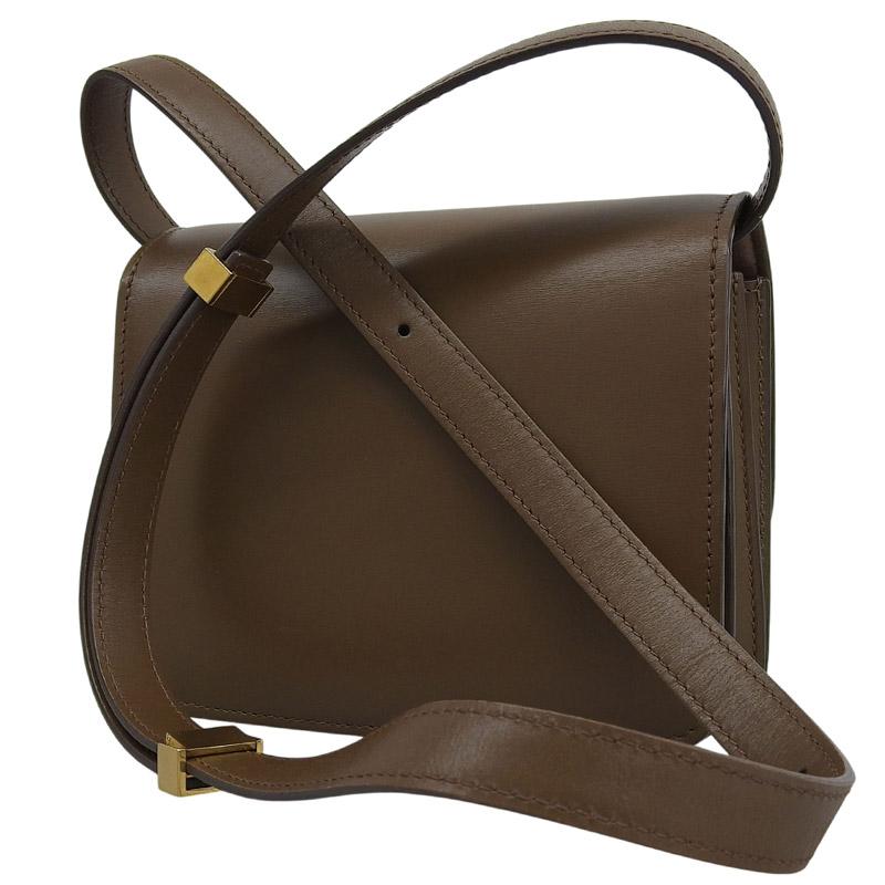 セリーヌ CELINE クラシックボックス スモール ショルダーバッグ レザー ブラウン 189183DLS.38NO 中古 新入荷 OB2786 CELINE（セリーヌ） クラシックボックス スモール ショルダーバッグ