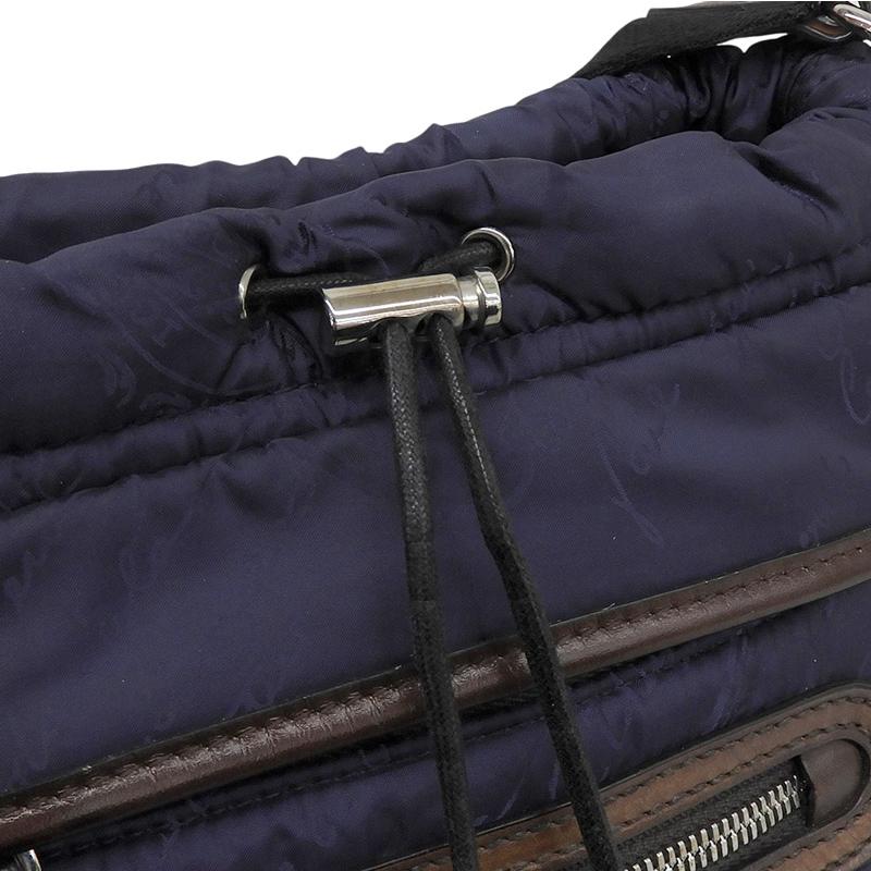 ベルルッティ BERLUTI ショルダーバッグ スクリット ナイロン/レザー ネイビー/ブラウン 中古 新入荷 OB2800 Berluti（ベルルッティ） ショルダーバッグ スクリット ナイロン