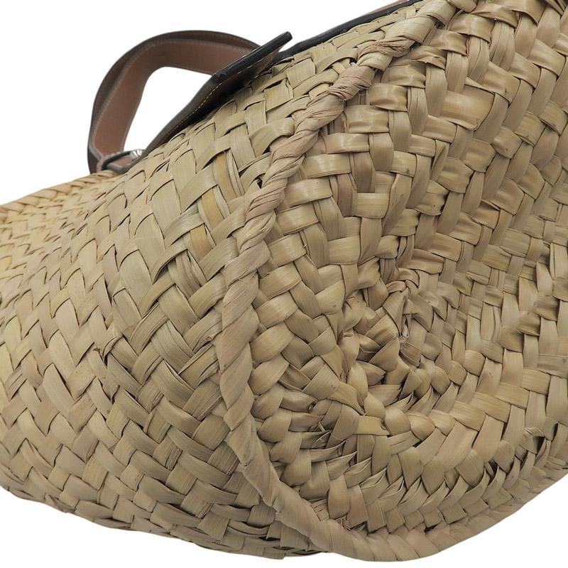 【美品】LOEWE かごバッグ　ミディアムサイズ　夏にぴったり！ LOEWE（ロエベ） バスケットバッグ ミディアム トートバッグ かご