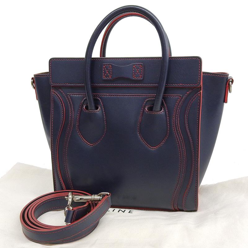 CELINE　バッグ　2way CELINE（セリーヌ） ラゲージ ナノショッパー 2WAYバッグ ハンドバッグ