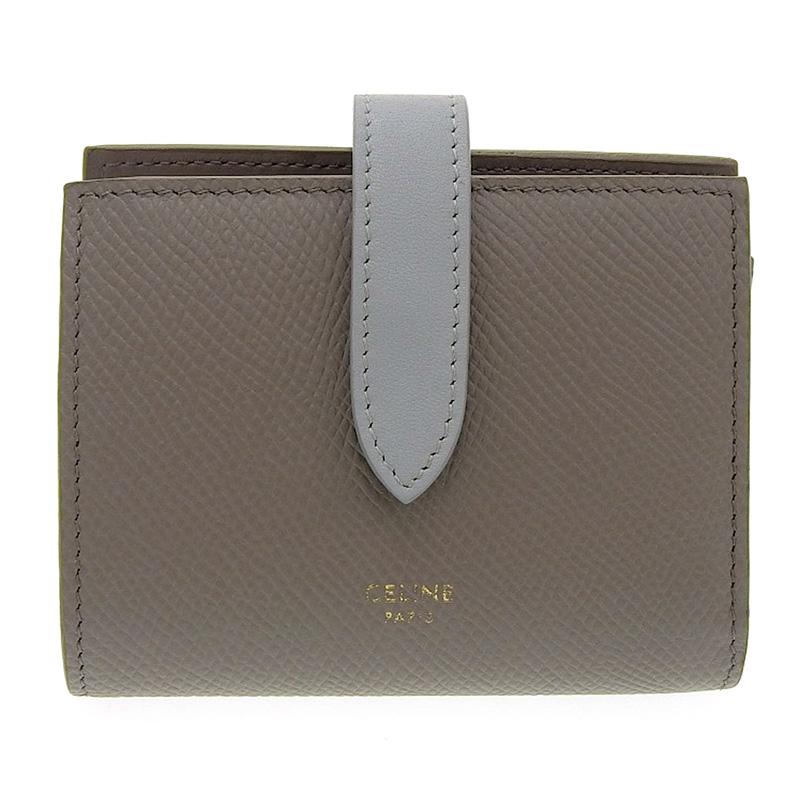 セリーヌ CELINE スモールストラップウォレット バイカラー グレインド 