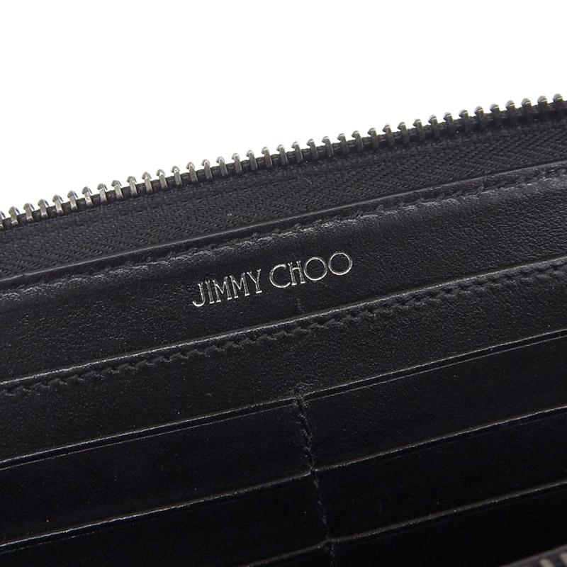 ジミーチュウ JIMMY CHOO ラウンドファスナー 長財布 スタースタッズ レザー グレー 長財布 CARNABY 中古 新入荷 OBB0502 JIMMY CHOO（ジミーチュウ） ラウンドファスナー 長財布 スター